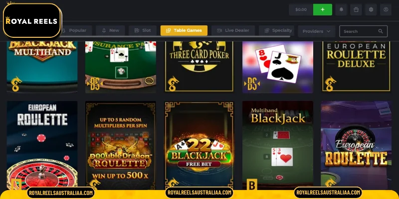 Strategic Advantages of Royal Reels Table Games